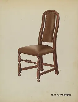 Cowhide Prints: Side Chair, c. 1937. Creator: Jack Bochner
