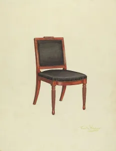 Upholstered Seat Prints: Side Chair, c. 1940. Creator: Frank Wenger