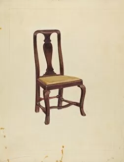 Wood Carving Gallery: Side Chair, c. 1940. Creator: Marian Curtis Foster