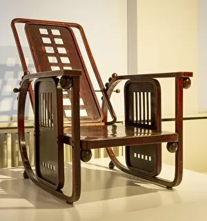 Viennese Gallery: Chair designed by Josef Hoffmann, Sitzmachine, 1905, (2018) Artist: Alan John Ainsworth
