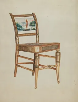 Chair - with Hudson River Scenes, c. 1936. Creator: Ella Josephine Sterling