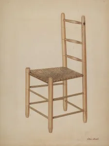 Rex F Bush Prints: Chair (Jack Knife Type), c. 1937. Creator: Rex F Bush