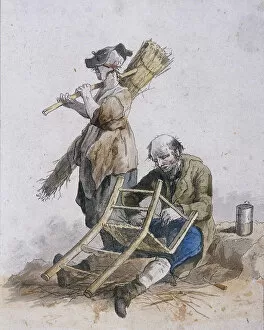Bundle Gallery: Two chair menders, Provincial Characters, 1804. Artist: William Henry Pyne