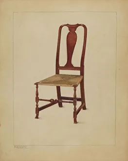Side Chair Prints: Side Chair (one of a pair), c. 1936. Creator: Francisco Alvarez