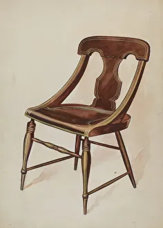 Lillian Causey Prints: Chair (painted), c. 1937. Creator: Lillian Causey