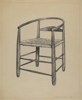 Iams J Howard Prints: Chair-Round-A-Bout, 1937. Creator: J. Howard Iams