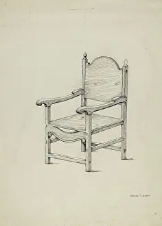 Chair (Scale Drawing), 1936. Creator: Edward Jewett