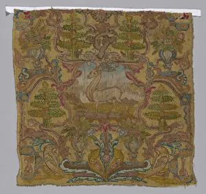Fibre Prints: Chair Seat, France, 17th century. Creator: Unknown