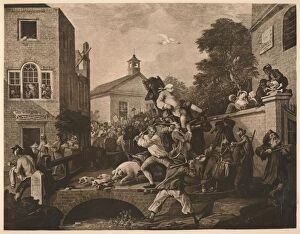Austin Dobson Collection: Chairing the Members, Plate IV from The Humours of an Election, 1757. Artist: William Hogarth