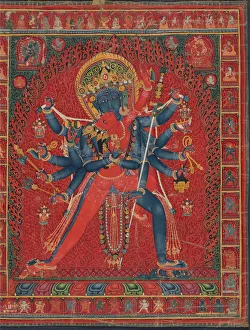 Buddhist Prints: Chakrasamvara and consort Vajravarahi, 1450-1500. Creator: Unknown