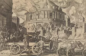 Heemskerck Maerten Van Gallery: The Chaldeans Carrying Away the Pillars of the Temple of Jerusalem
