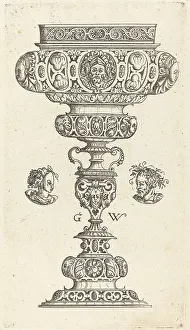 Nurnberger Wechter Der Prints: Chalice with Head of a Warrior, published 1579. Creator: Georg Wechter I