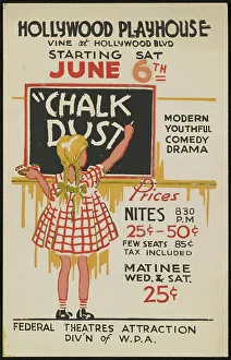 Blackboard Prints: Chalk Dust, Hollywood, CA, [193-]. Creator: Unknown
