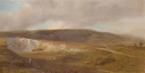 A Chalk Pit on the Downs, near Eastbourne, 1871, (1935). Artist: Henry George Hine