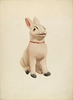Statuettes Gallery: Chalkware Rabbit, c. 1940. Creator: Betty Fuerst