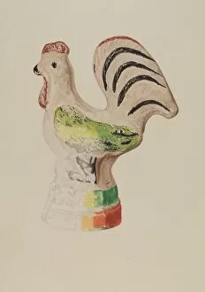 Kitsch Gallery: Chalkware Rooster, 1940. Creator: Betty Fuerst
