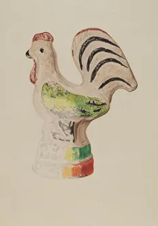 Chalkware Rooster, 1940. Creator: Betty Fuerst