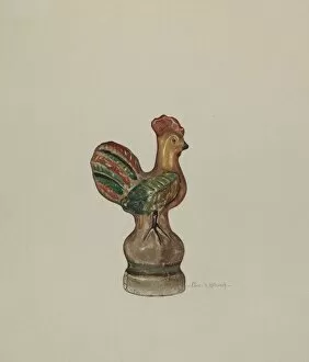 Kitsch Gallery: Chalkware Rooster, c. 1940. Creator: Elmer R. Kottcamp