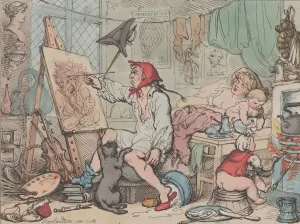 Chamber Pot Prints: The Chamber of Genius, April 2, 1812. April 2, 1812. Creator: Thomas Rowlandson