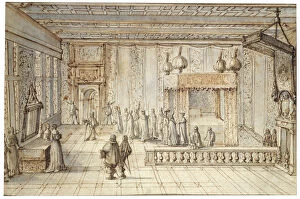 The Chamber of King Louis XIV in Versailles, 1654. Artist: Jean le Pautre