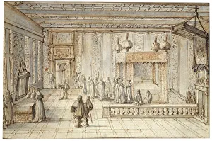 The Chamber of King Louis XIV in Versailles, 1654. Artist: Jean le Pautre The Chamber of King Louis XIV in Versailles, 1654. Artist: Jean le Pautre