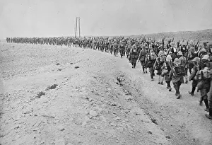 Champagne Champagne Ardenne France Prints: Champagne, troops leaving for front, between c1915 and 1918. Creator: Bain News Service