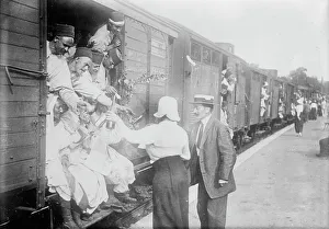 Algeria Prints: At Champigny, giving wine to Algerian troops