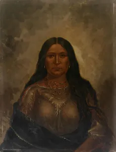 Oil On Paperboard Prints: Chan-ku-wash-te-mine (Good Road Woman), ca. 1887. Creator: Antonio Zeno Shindler
