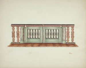 Ecclesiastical Prints: Chancel Railing, 1939. Creator: Hal Blakeley