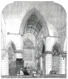 Chancel Prints: Chancel of the Trinity Church, Haverstock Hill, 1850. Creator: Unknown