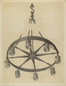 Chandelier Collection: Chandelier, c. 1936. Creator: Mildred Ford