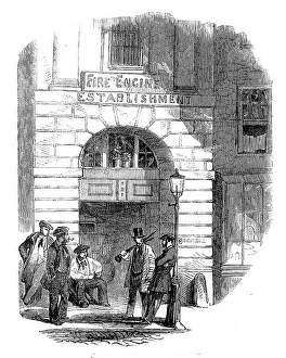 Fire Station Prints: Chandos-street Fire-Engine Station, 1858. Creator: Unknown