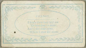 Valentines Card Prints: Change (valentine), c.1830. Creator: Unknown
