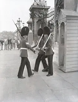Busbies Prints: Changing the Guard at Buckingham Palace, London, c1955. Creator: Arthur Charles Kirby Ware