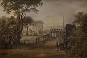 Changing of the Guard at the Tsarina?s Meadow in Saint Petersburg, 1799. Artist: Ivanov, Mikhail Matveevich (1748-1823)