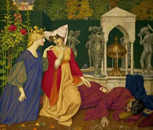 Whispering Prints: Changing the Letter, 1908. Creator: Joseph Edward Southall