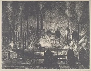 Heavy Industry Prints: Changing Shifts, Charleroi, 1911. Creator: Joseph Pennell