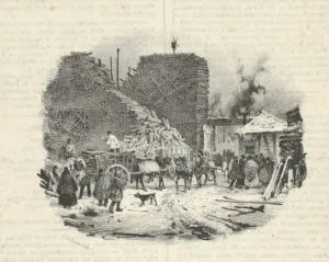 Adam Victor Gallery: Chantier de Bois a Bruler, 19th century. Creators: Victor Adam, Benard