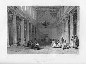 John Carne Collection: A chapel in Bethlehem, Israel, 1841.Artist: E Redclyffe