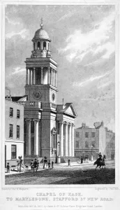 Chapel of Ease which might also be Christ Church, Cosway Street, Marylebone, London, 1827