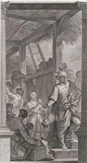 Images Dated 2nd December 2020: The Chapel of the Enfants-Trouves in Paris: Le Roi mage Balthazar et sa suite, 1752
