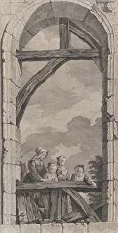 Etienne Prints: The Chapel of the Enfants-Trouves in Paris: Religieuse et petites filles regardant la crec