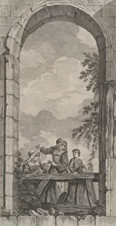 Brunetti Collection: The Chapel of the Enfants-Trouves in Paris: Religieuses et garconnets regardant la creche, ... 1757