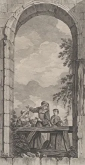 Etching And Engraving Prints: The Chapel of the Enfants-Trouves in Paris: Religieuses et garconnets regardant la creche
