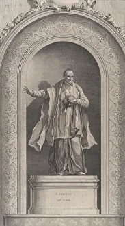 Charles Natoire Collection: The Chapel of the Enfants-Trouves in Paris: Saint Vincent de Paul, 1756. Creator: Etienne Fessard
