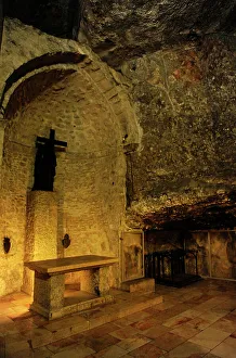 Chapel of the Invention of the Cross, Basilica of the Holy Sepulchre, Jerusalem, Israel, 2014. Creator: LTL