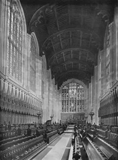 Henry Vi Gallery: The Chapel, before the removal of the stall Canopies, 1926