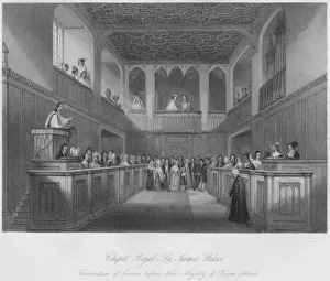 Chapel Royal Gallery: Chapel Royal - St. James Palace, c1841. Artist: William Radclyffe