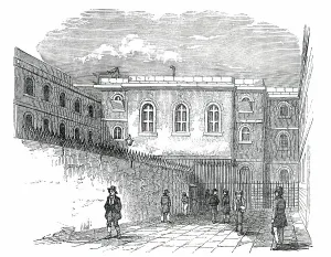 The Chapel-Yard, Newgate Prison, 1850. Creator: Unknown
