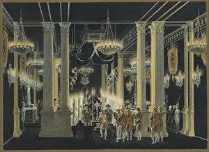 Chapelle Ardente of Charles Ferdinand d'Artois, Duke of Berry in Louvre, February 1820